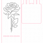 Base para celular "Rosa" 2 - Vector descarganle para corte CNC y grabado laser gratis | Stanser