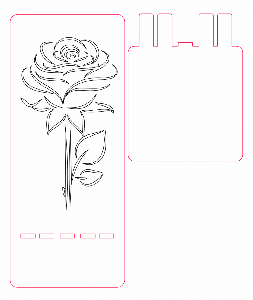 Base para celular «Rosa» 2 — vector para corte CNC