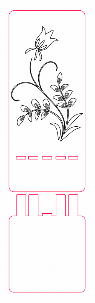 Base para celular «Tulipán» — vector para corte CNC