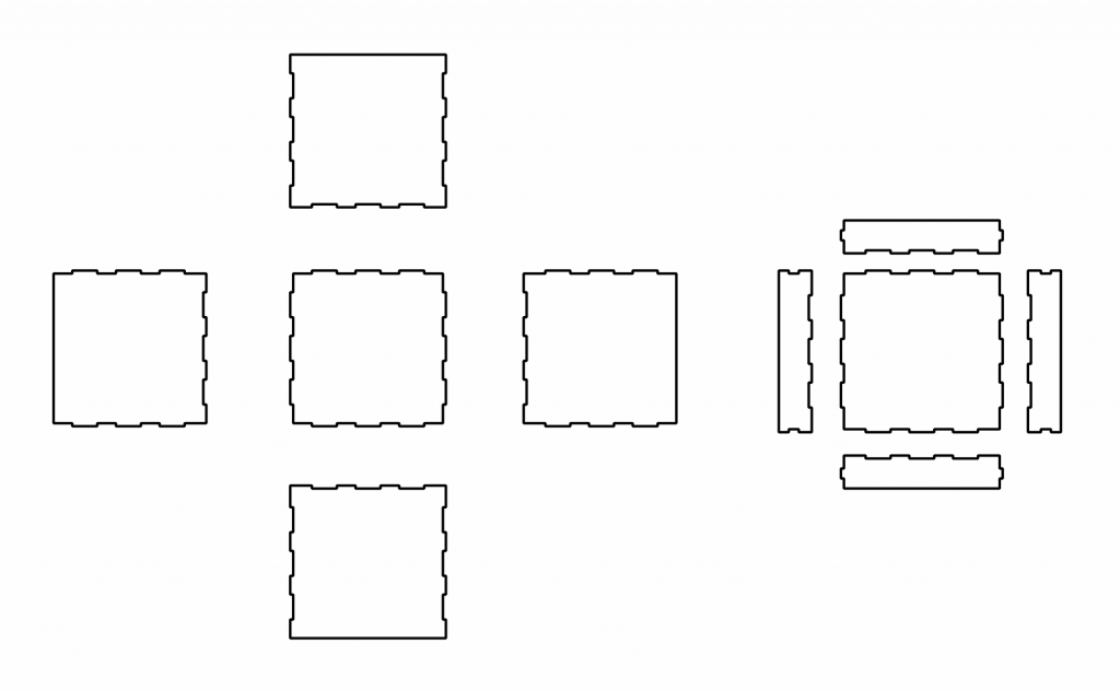 Cubo con tapa — vector para corte CNC