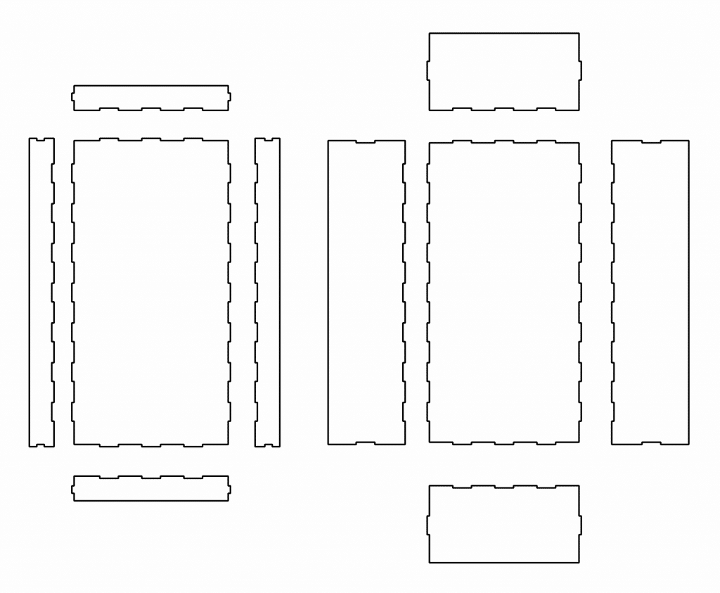 Caja rectangular con tapa — vector para corte CNC