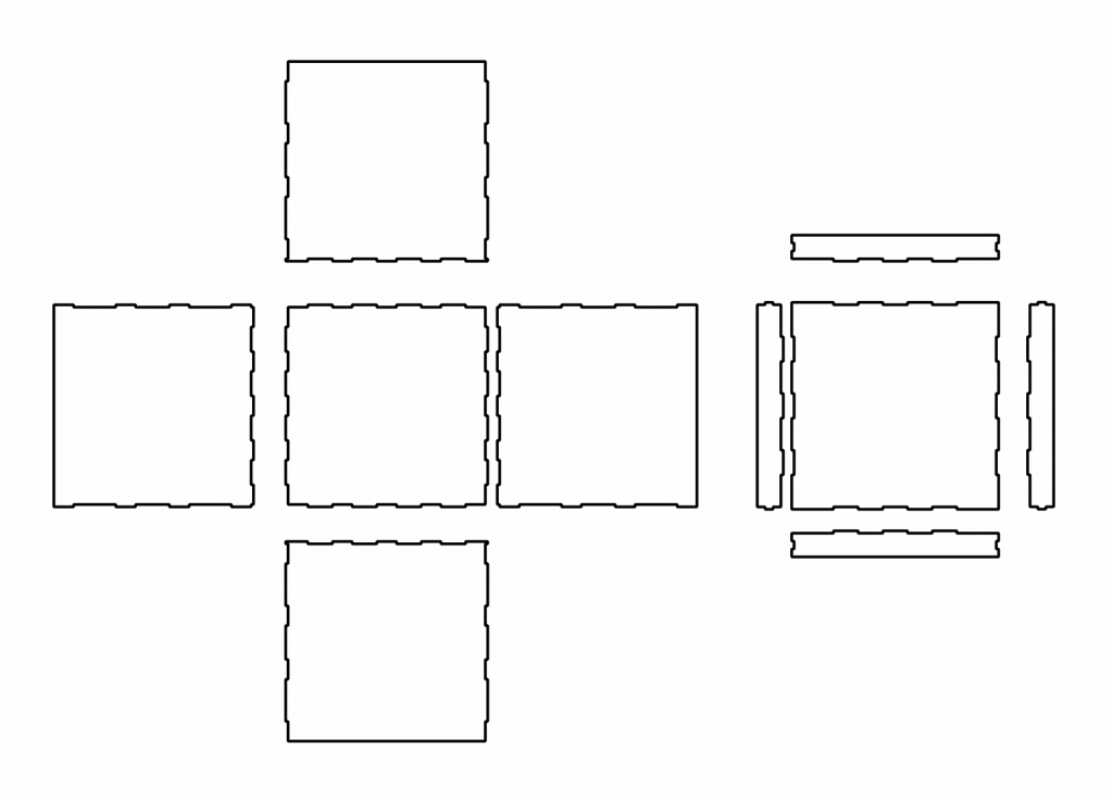 Cubo de 25cm — vector para corte CNC