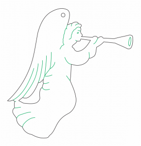 Decoración de ángel con trompeta