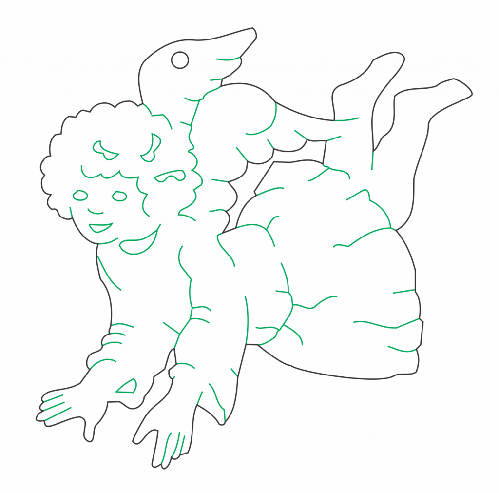 Angelina volando — vector para corte CNC