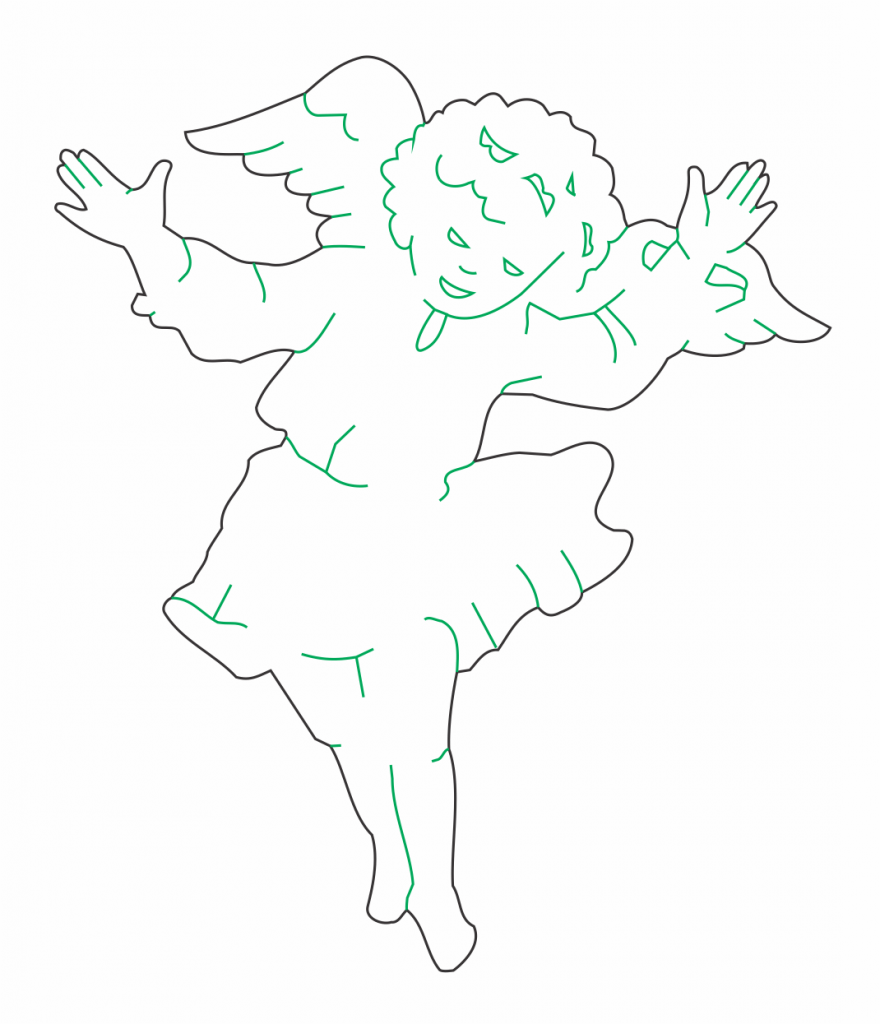Angelina bailando — vector para corte CNC