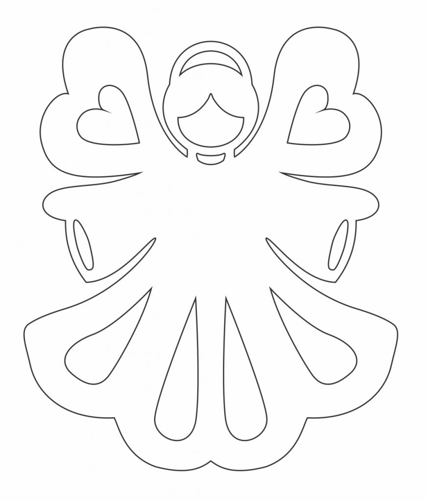 Ángel «Alas de corazón» — vector para corte CNC