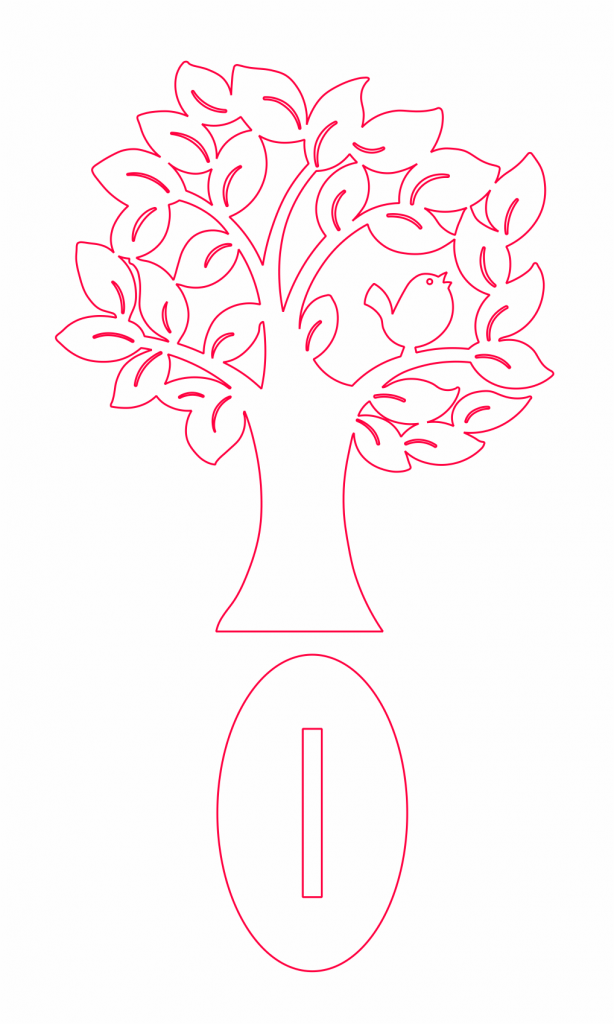 Árbol 3 — vector para corte CNC