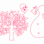 Árbol "Pájaro con sombrilla" - Vector descarganle para corte CNC y grabado laser gratis | Stanser
