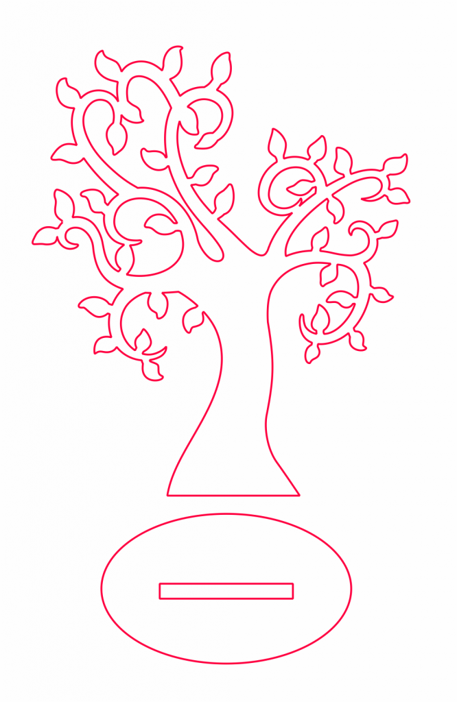 Árbol de poco follaje — vector para corte CNC