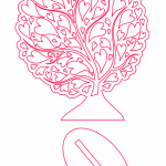 Árbol redondo "Corazones" - Vector descarganle para corte CNC y grabado laser gratis | Stanser