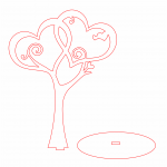 Árbol "Copa de corazones" - Vector descarganle para corte CNC y grabado laser gratis | Stanser
