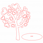 Árbol "Hojas de corazón" - Vector descarganle para corte CNC y grabado laser gratis | Stanser