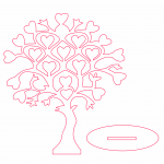 Árbol "Hojas de corazón" 2 - Vector descarganle para corte CNC y grabado laser gratis | Stanser