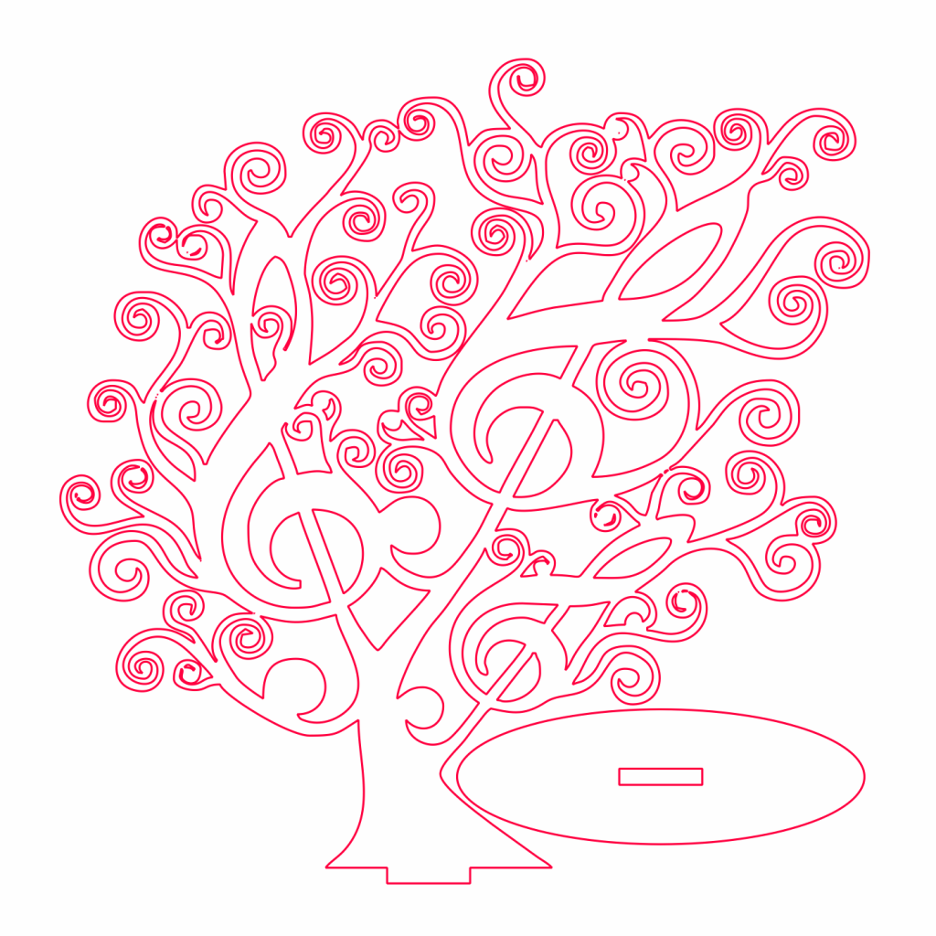 Árbol musical — vector para corte CNC