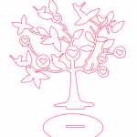 Árbol "Pájaros y corazones" - Vector descarganle para corte CNC y grabado laser gratis | Stanser