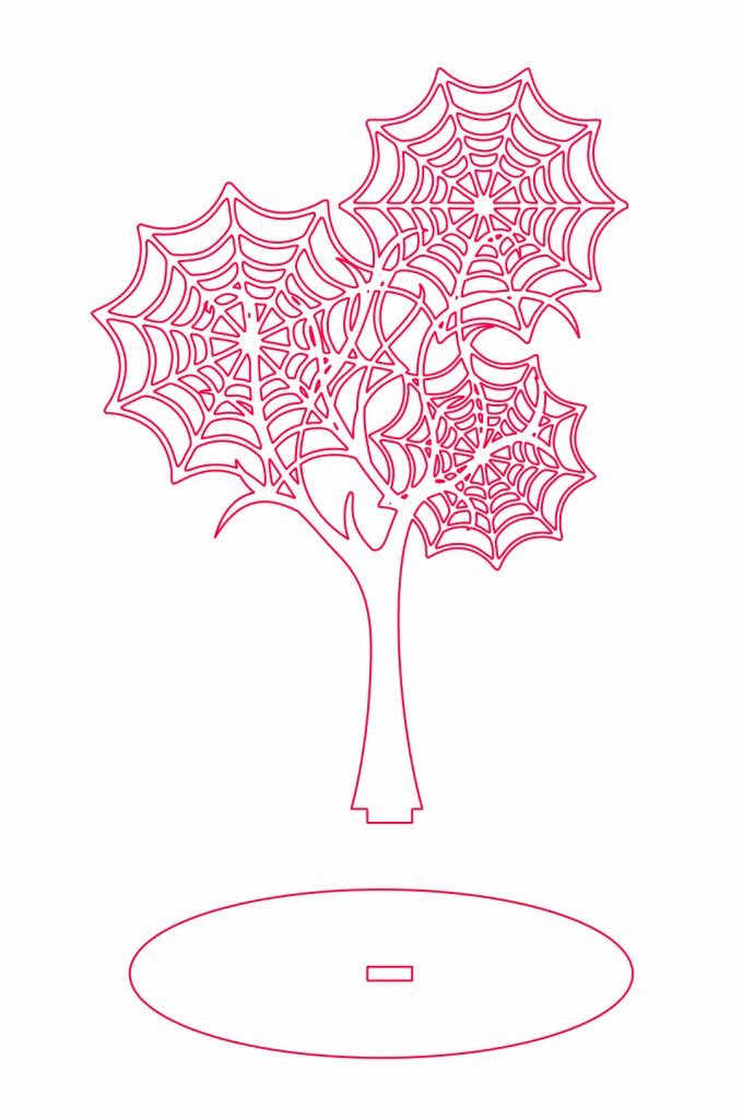 Árbol de telarañas — vector para corte CNC