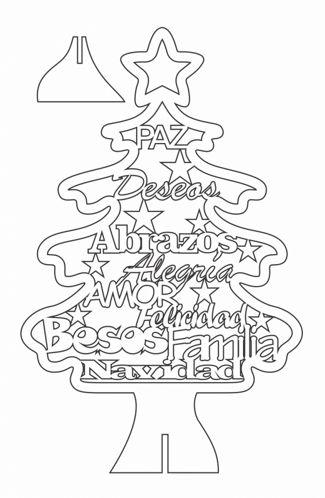 Árbol con mensaje — vector para corte CNC