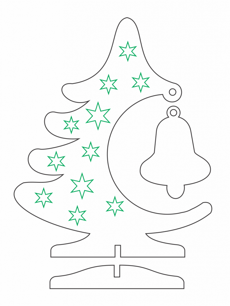 Árbol con campana — vector para corte CNC