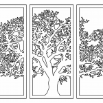 Árbol en tríptico - Vector descarganle para corte CNC y grabado laser gratis | Stanser