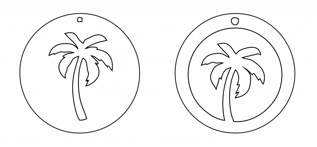 Aretes con palmeras — vector para corte CNC