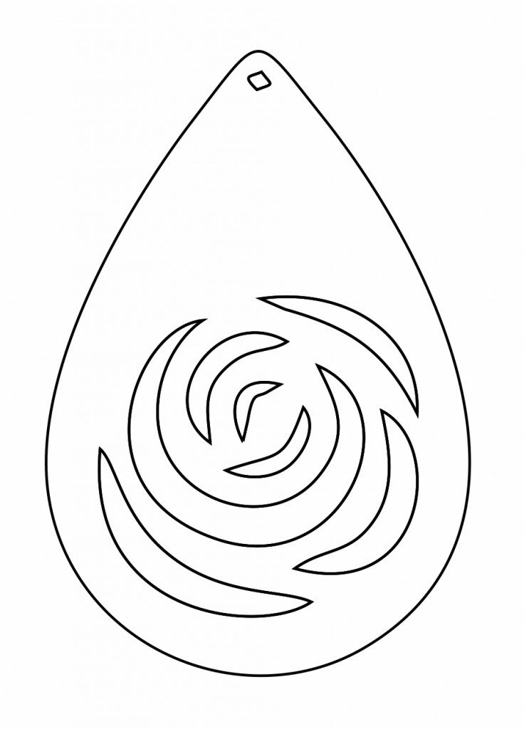 Aretes «Rosa» 3 — vector para corte CNC