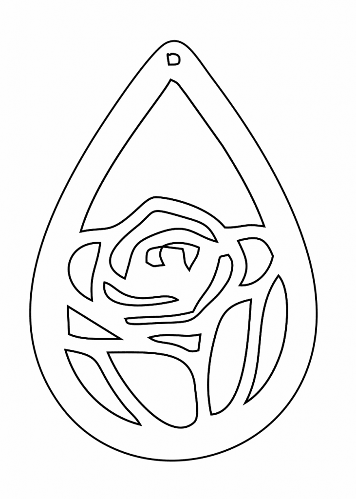 Aretes «Rosa» 4 — vector para corte CNC