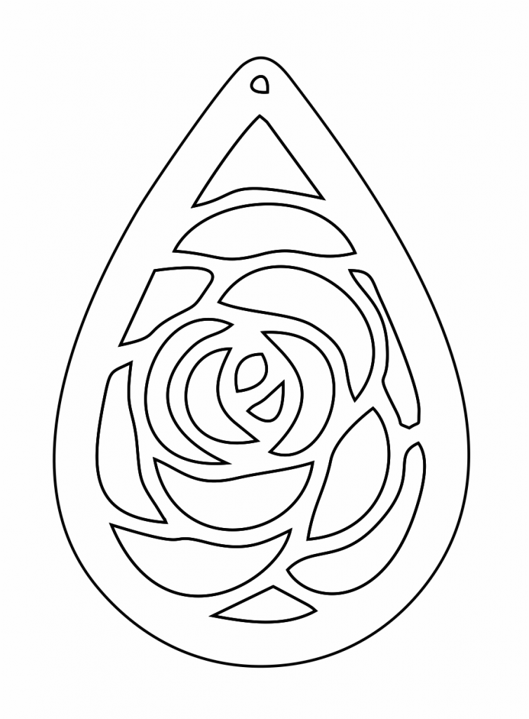Aretes «Rosa» 5 — vector para corte CNC