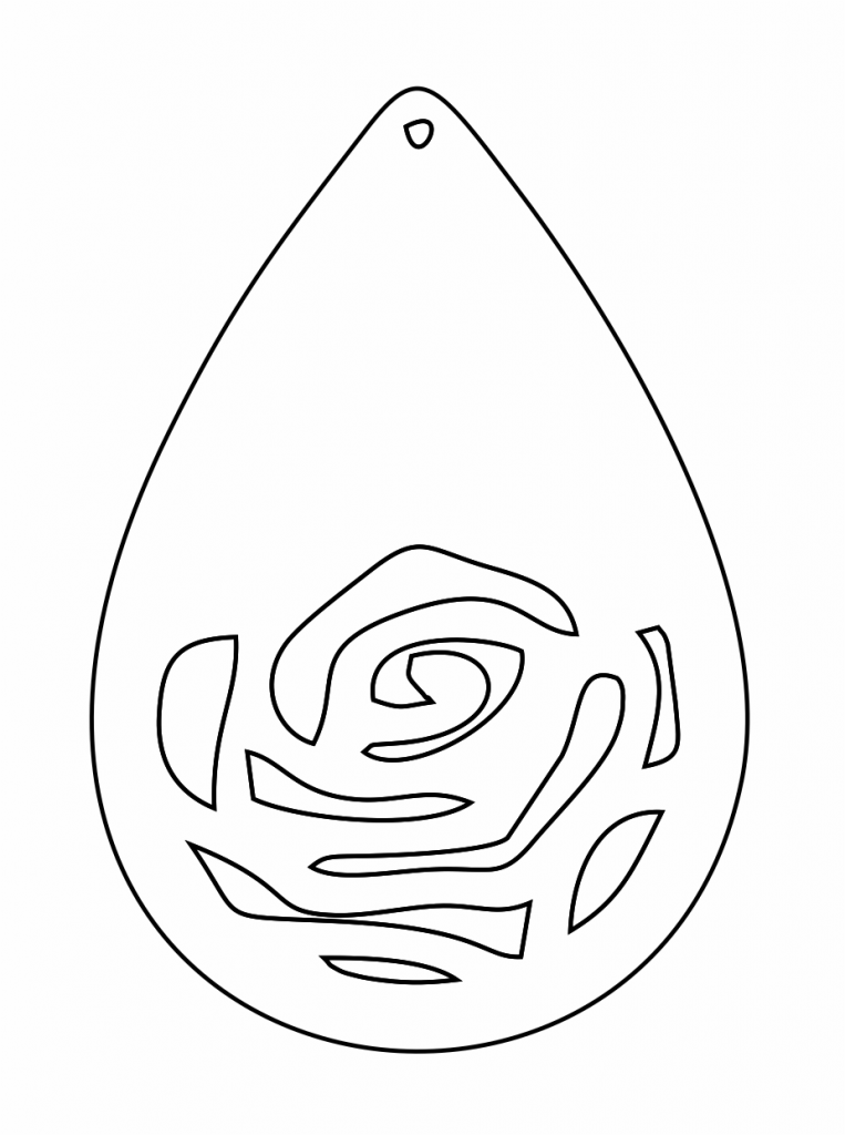 Aretes «Rosa» 6 — vector para corte CNC