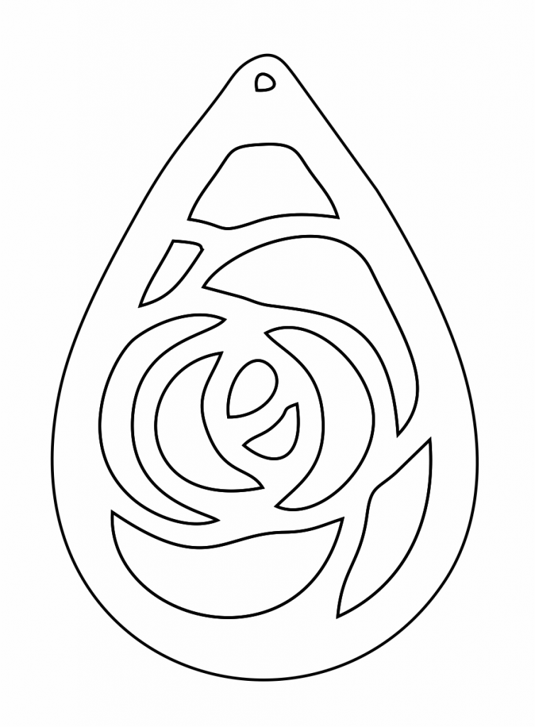 Aretes «Rosa» — vector para corte CNC