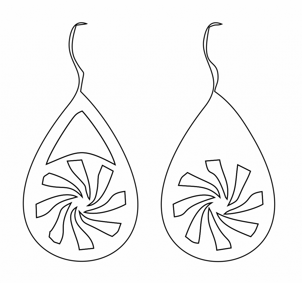 Aretes de gota «Rehiletes» — vector para corte CNC