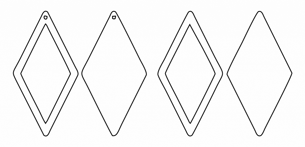 Aretes de rombo — vector para corte CNC