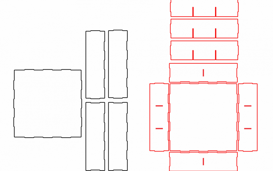 Caja con divisiones y tapa