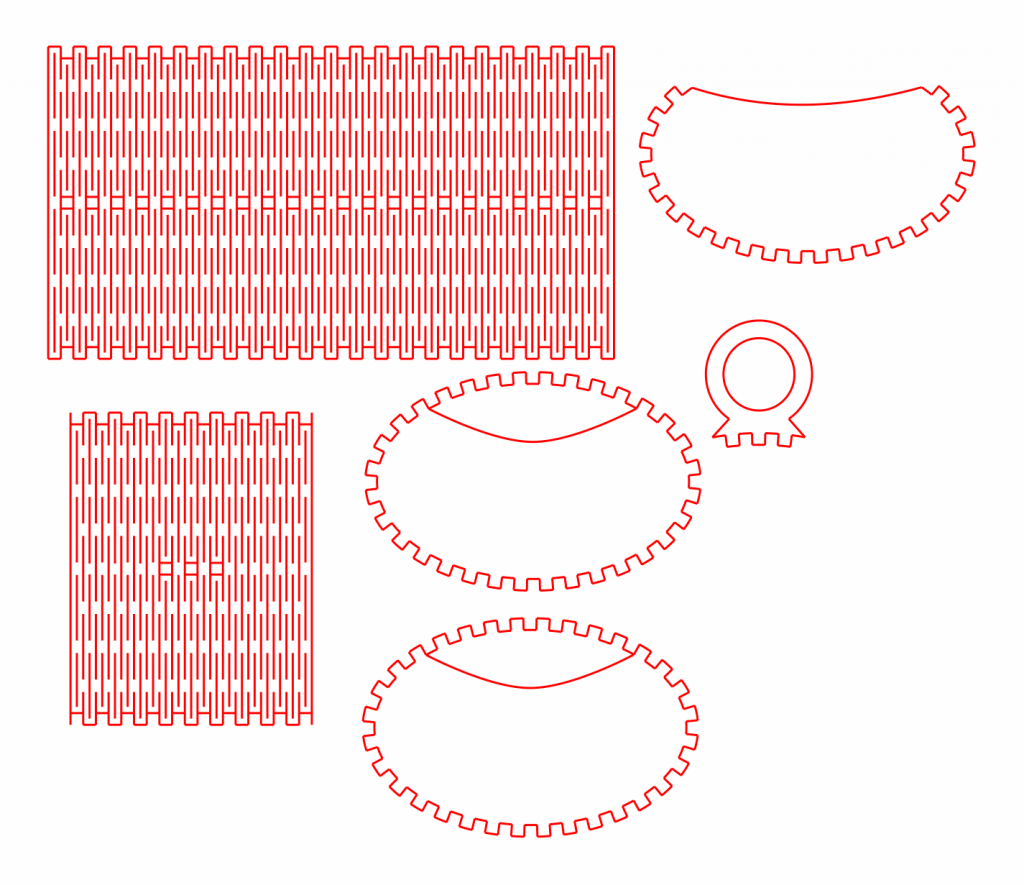 Caja de base ovalada — vector para corte CNC