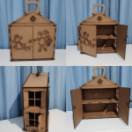 Casa de muñecas portátil - Vector descarganle para corte CNC y grabado laser gratis | Stanser