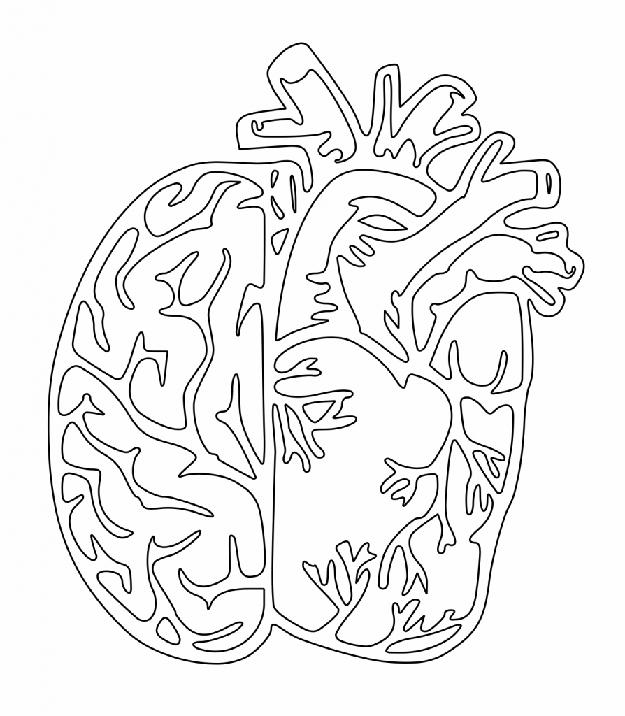 Cerebro y corazón — vector para corte CNC