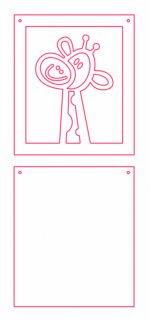 Cuadro infantil «Jirafa» — vector para corte CNC