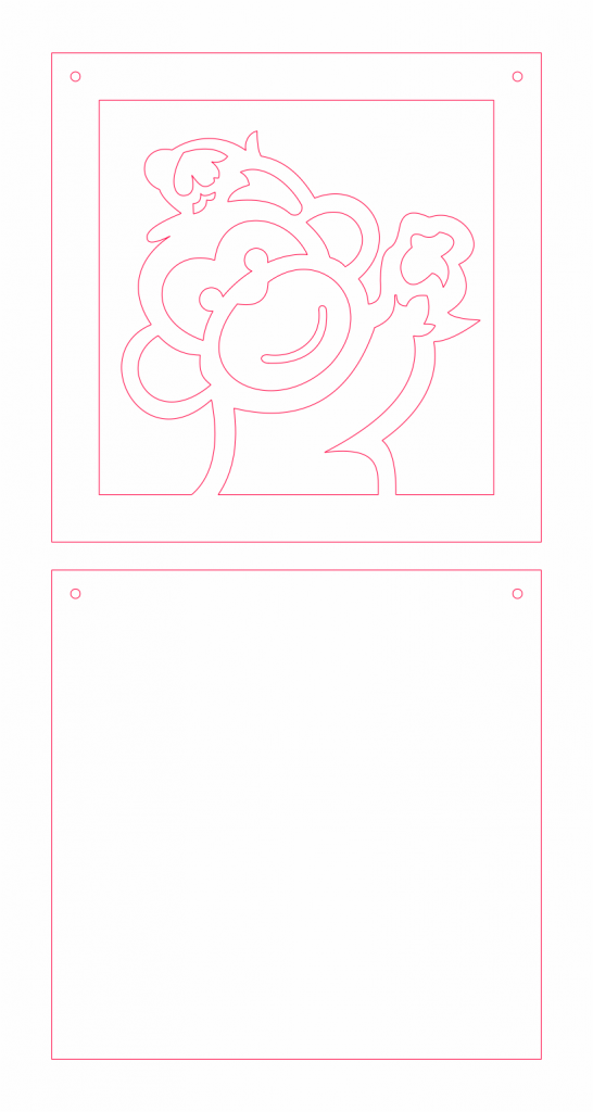 Cuadro infantil «Mono» — vector para corte CNC