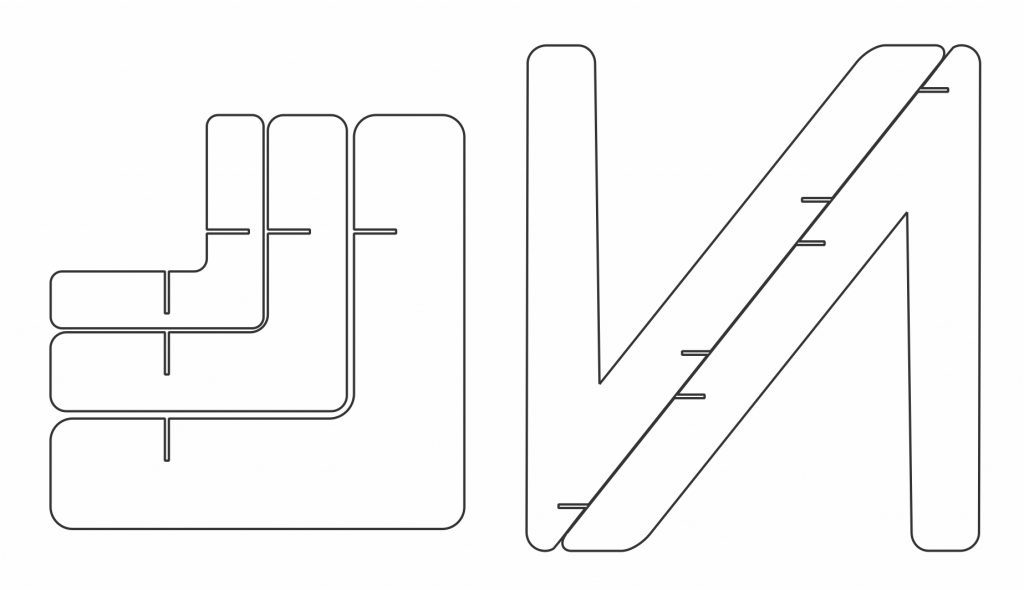 Exhibidor de 3 niveles — vector para corte CNC