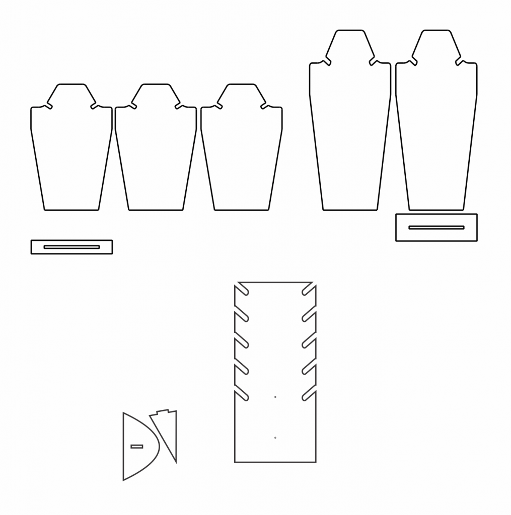 Exhibidor de collares — vector para corte CNC