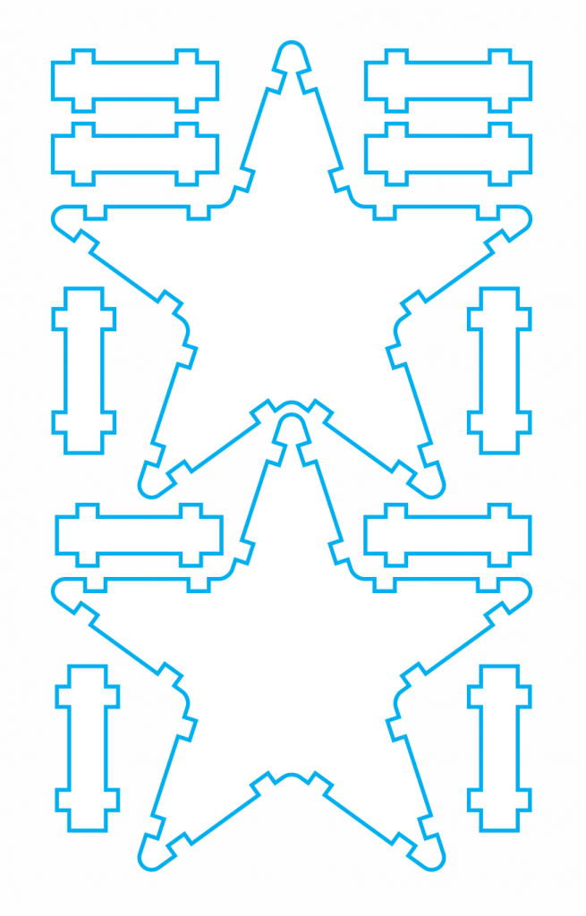 Estrella 3D — vector para corte CNC