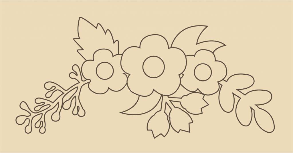Trío de flores — vector para corte CNC