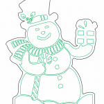 Muñeco de nieve con regalo - Vector descarganle para corte CNC y grabado laser gratis | Stanser