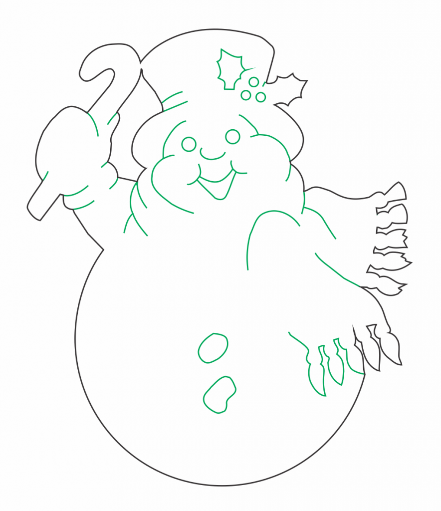 Muñeco de nieve feliz — vector para corte CNC