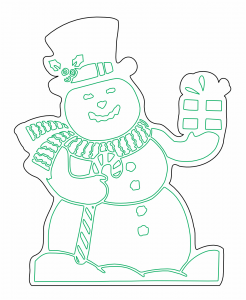 Muñeco de nieve con regalo