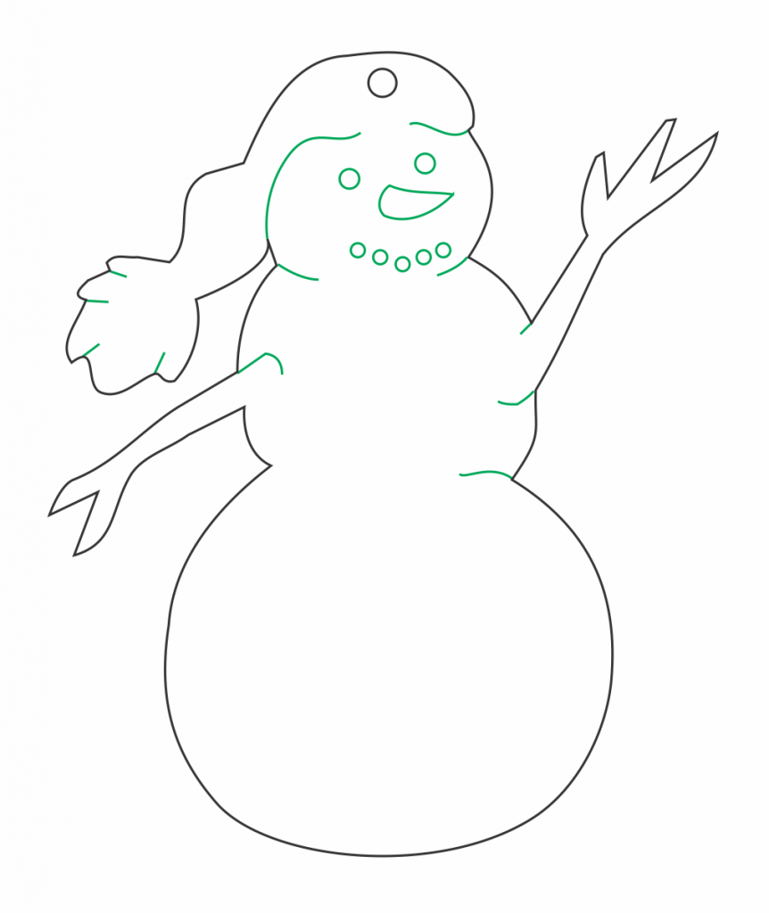 Muñeco de nieve «Ramas» — vector para corte CNC