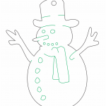 Decoración "Muñeco de nieve" - Vector descarganle para corte CNC y grabado laser gratis | Stanser