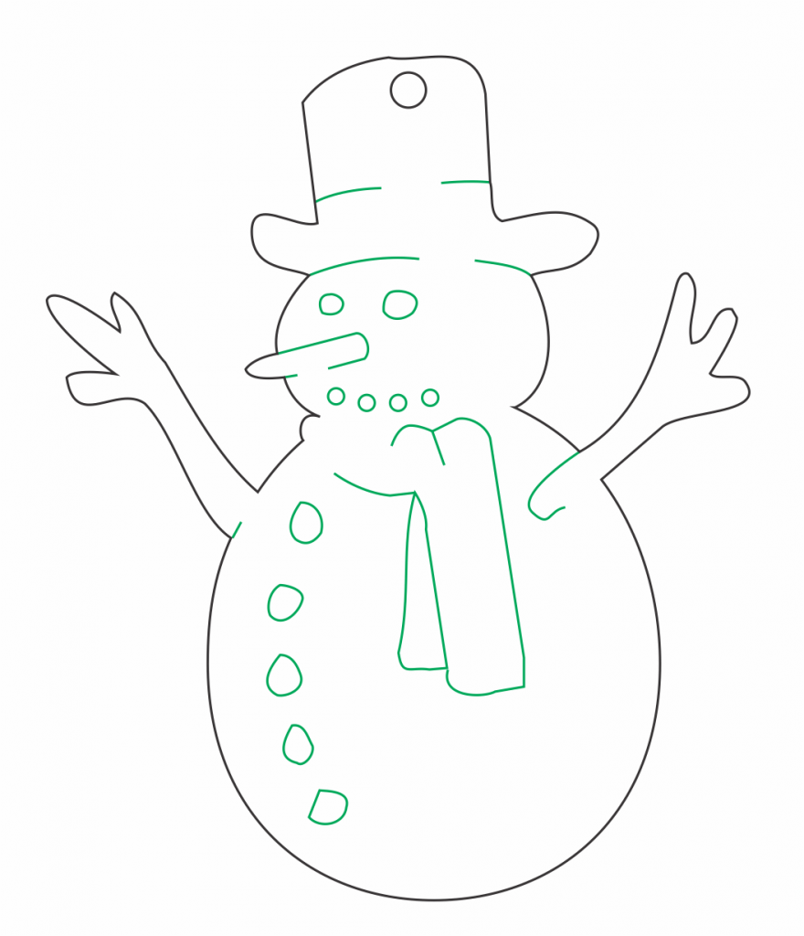 Decoración «Muñeco de nieve» — vector para corte CNC