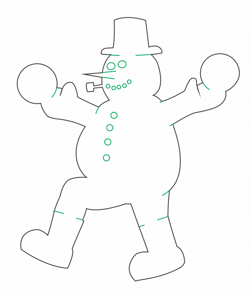 Hombre de nieve — vector para corte CNC