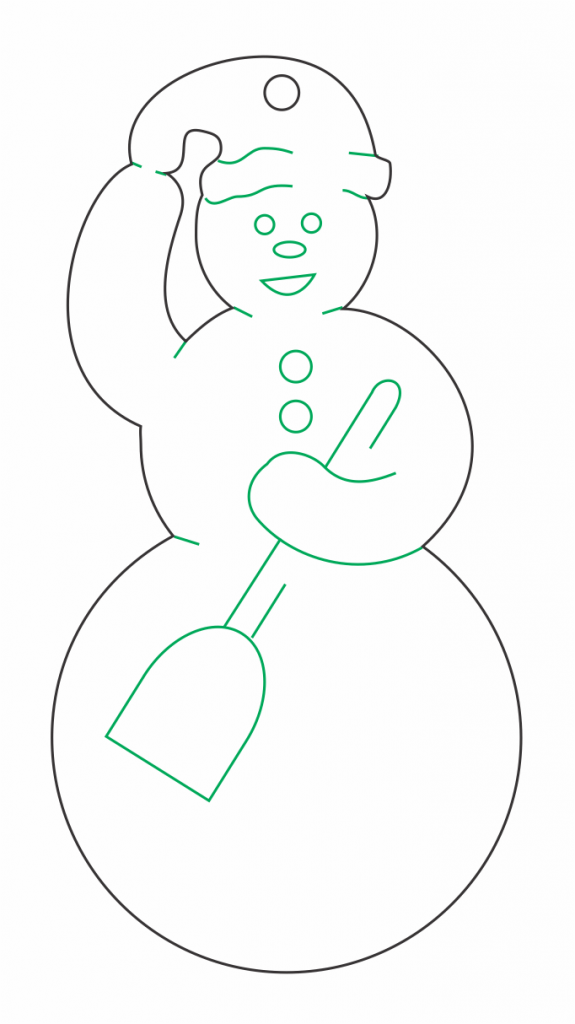 Muñeco con pala — vector para corte CNC