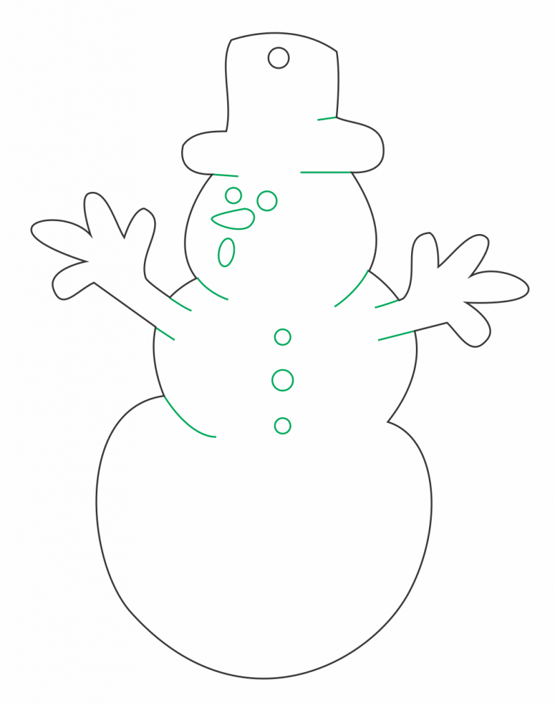 Muñeco de nieve sorprendido — vector para corte CNC